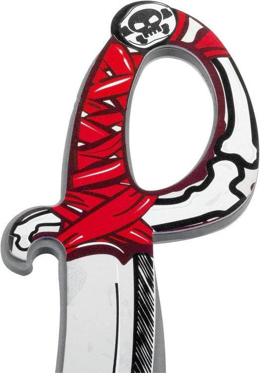 Produktbild: BestSaller 5040 - Piraten-S&auml;bel Bones, mit Totenkopf, 49cm, rot/grau, BestSaller EVA Premium-Schaum