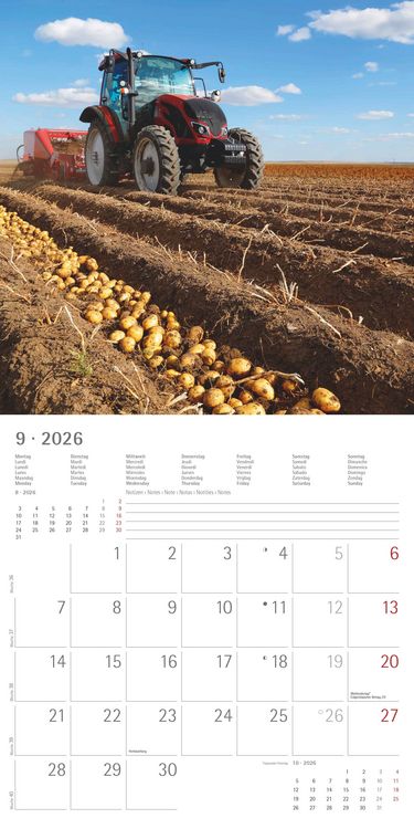 Produktbild: Traktoren 2026 - Broschürenkalender 30x30 cm (30x60 geöffnet) - Kalender mit Platz für Notizen - Tractors - Bildkalender - Wandplaner - Wandkalender