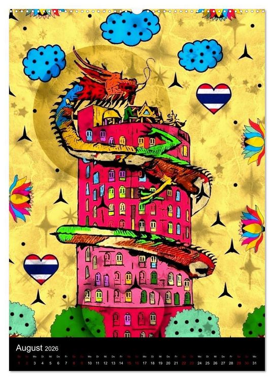 Produktbild: Die verr&uuml;ckte Welt der Popart von Nico Bielow (Wandkalender 2026 DIN A2 hoch), CALVENDO Monatskalender