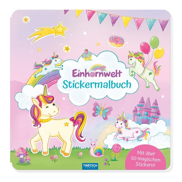 Produktbild: Tr&ouml;tsch Malbuch Stickermalbuch Einhornwelt