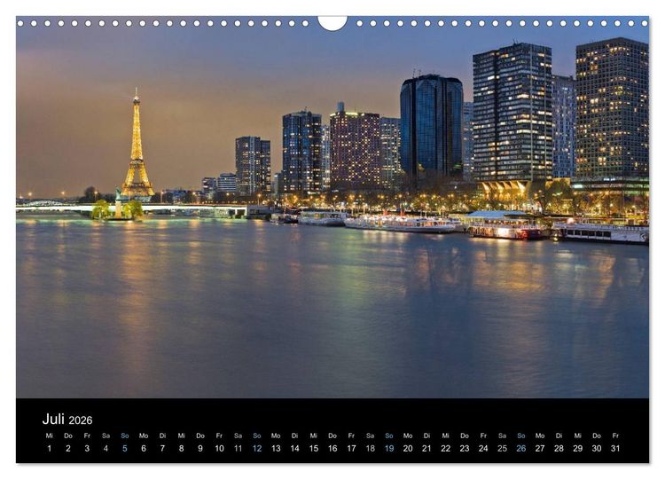 Produktbild: Paris bei Nacht 2026 (Wandkalender 2026 DIN A3 quer), CALVENDO Monatskalender