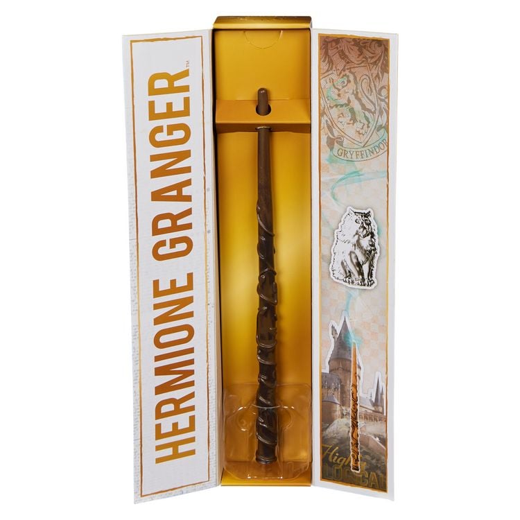 Produktbild: Wizarding World Harry Potter - Authentischer Hermine Granger Zauberstab aus Kunststoff mit Hogwarts-Halterung