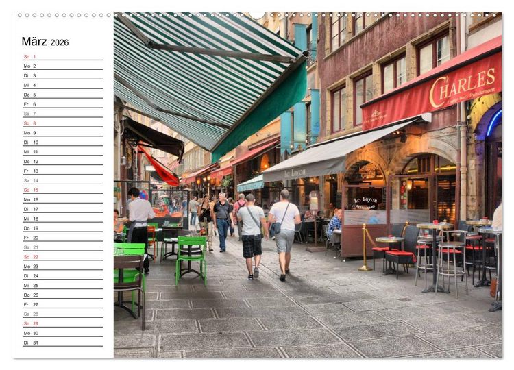 Produktbild: Frankreichs gro&szlig;e St&auml;dte - Lyon (hochwertiger Premium Wandkalender 2026 DIN A2 quer), Kunstdruck in Hochglanz