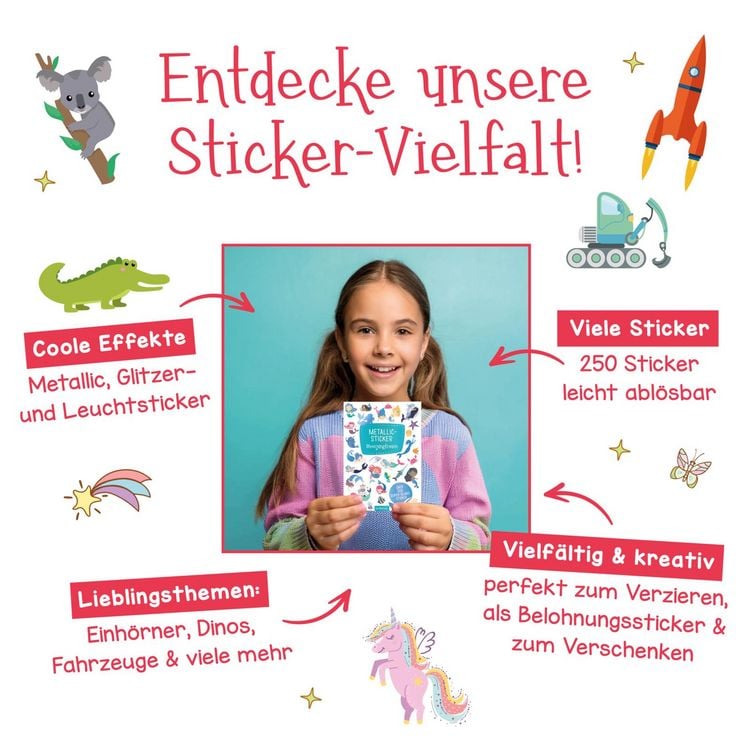 Produktbild: Glitzerspaß – Einhorn-Sticker