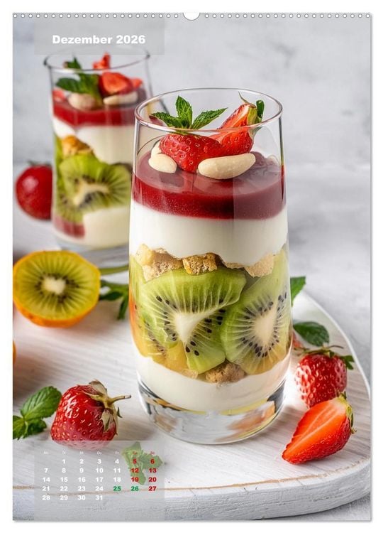 Produktbild: Vegane Dessertkreationen - S&uuml;&szlig;e K&ouml;stlichkeiten aus der veganen Backstube (Wandkalender 2026 DIN A2 hoch), CALVENDO Monatskalender