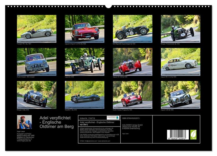 Produktbild: Adel verpflichtet - Englische Oldtimer am Berg (hochwertiger Premium Wandkalender 2025 DIN A2 quer), Kunstdruck in Hochglanz