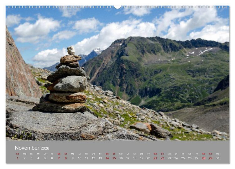 Produktbild: Das Stubaital in Tirol - Gipfelsturm und Gletscherseen (hochwertiger Premium Wandkalender 2026 DIN A2 quer), Kunstdruck in Hochglanz