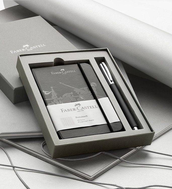 Produktbild: Faber-Castell Kugelschreiber AMBITION Edelharz, Geschenkset schwarz
