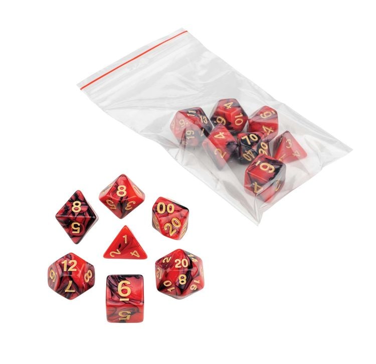Produktbild: W&uuml;rfel, oblivion, rot, 7er Beutel