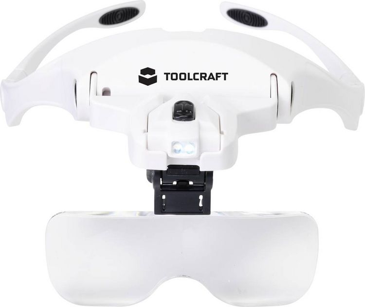 Produktbild: TOOLCRAFT 2469761 Lupenbrille mit LED-Beleuchtung Vergr&ouml;&szlig;erungsfaktor: 3.5 x, 2.5 x, 2.0 x, 1.5 x, 1.0 x Linsengr&ouml;&szlig;e: (L x B) 95 mm x 34 mm