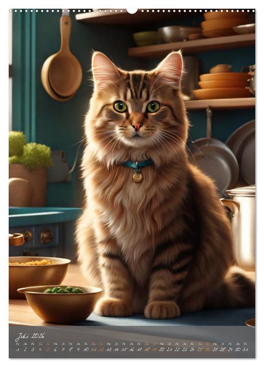 Produktbild: S&uuml;&szlig;e flauschige Katzen (Wandkalender 2026 DIN A2 hoch), CALVENDO Monatskalender
