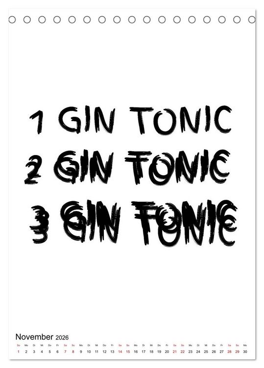 Produktbild: Gin & Tonic - Fun Stuff (Tischkalender 2026 DIN A5 hoch), CALVENDO Monatskalender