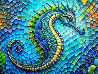 Produktbild: CALVENDO Puzzle Seepferdchen | 1000 Teile Lege-Gr&ouml;&szlig;e 64x48cm Foto-Puzzle f&uuml;r gl&uuml;ckliche Stunden