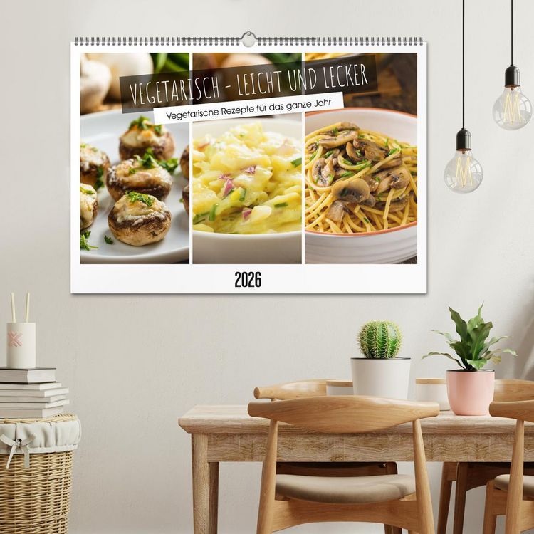 Produktbild: Vegetarisch - leicht und lecker (Wandkalender 2026 DIN A2 quer), CALVENDO Monatskalender