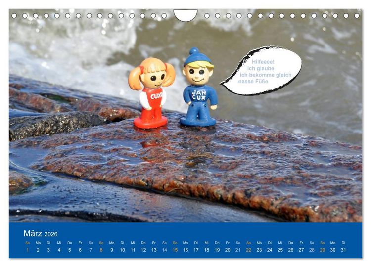 Produktbild: An der Waterkant mit Jan Cux und Cuxi (Wandkalender 2026 DIN A4 quer), CALVENDO Monatskalender