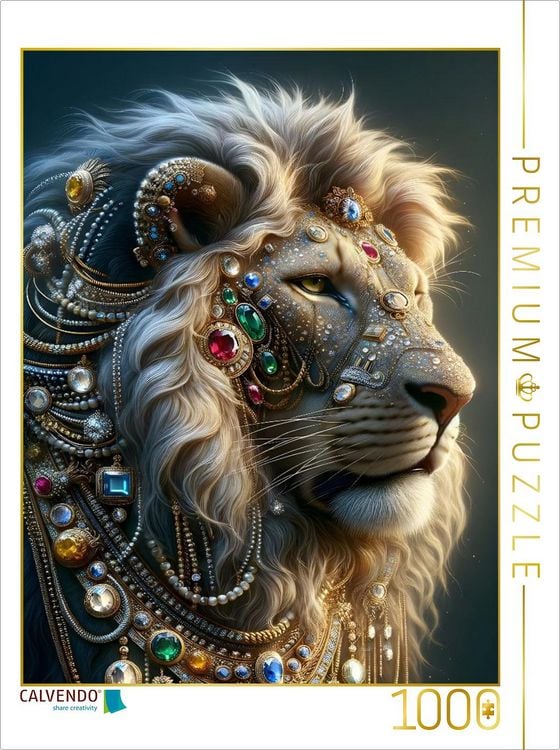 Produktbild: CALVENDO Puzzle Der L&ouml;wenblick | 1000 Teile Lege-Gr&ouml;&szlig;e 64x48cm Foto-Puzzle f&uuml;r gl&uuml;ckliche Stunden