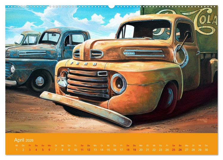 Produktbild: Route US 66 Momente Gem&auml;lde von Georg Huber (hochwertiger Premium Wandkalender 2026 DIN A2 quer), Kunstdruck in Hochglanz