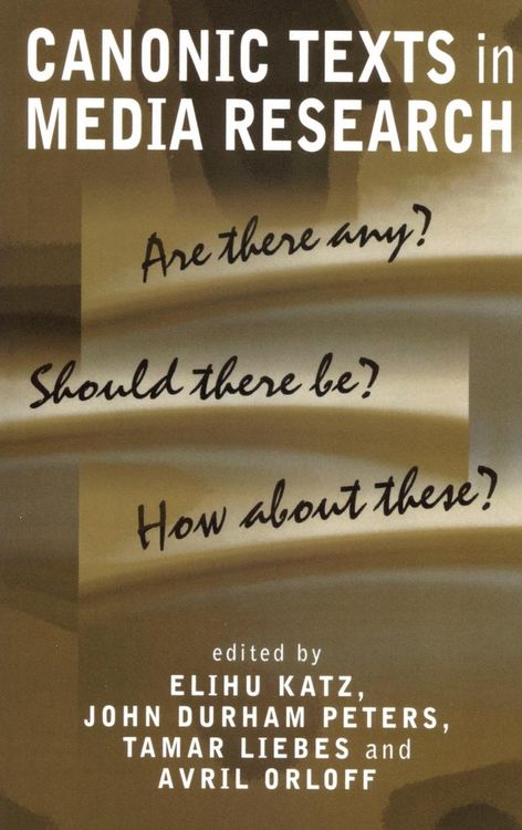 Produktbild: Canonic Texts in Media Research