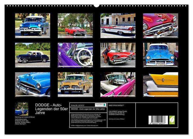 Produktbild: DODGE - Auto-Legenden der 50er Jahre (hochwertiger Premium Wandkalender 2026 DIN A2 quer), Kunstdruck in Hochglanz