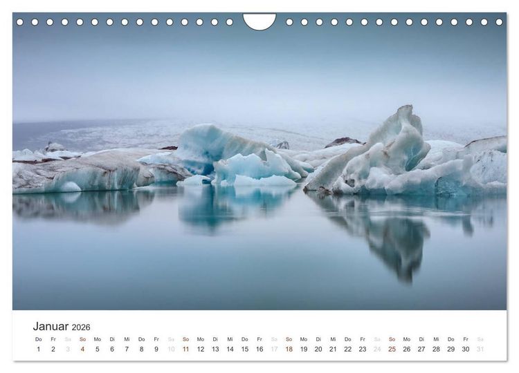 Produktbild: ISLAND 63&deg; - 66&deg; N / 13&deg; - 25&deg; W (Wandkalender 2026 DIN A4 quer), CALVENDO Monatskalender