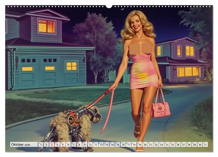 Produktbild: Atomic Beauties &ndash; The Retro Future Calendar (Wandkalender 2026 DIN A2 quer), CALVENDO Monatskalender