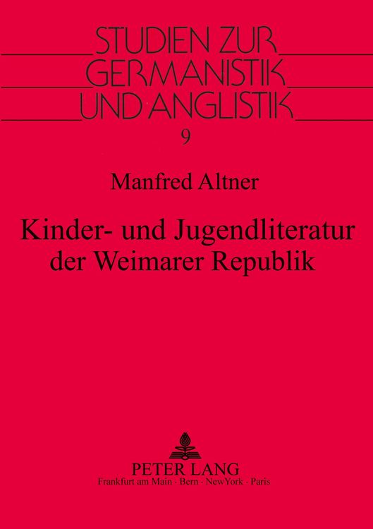 Produktbild: Kinder- und Jugendliteratur der Weimarer Republik