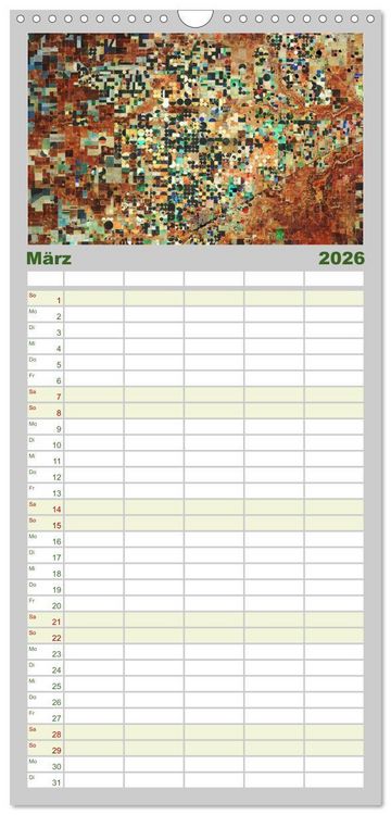 Produktbild: Familienplaner 2026 - Die Erde aus dem All mit 5 Spalten (Wandkalender, 21 x 45 cm) CALVENDO