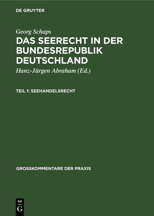 Produktbild: Das Seerecht in der Bundesrepublik Deutschland. Teil 1