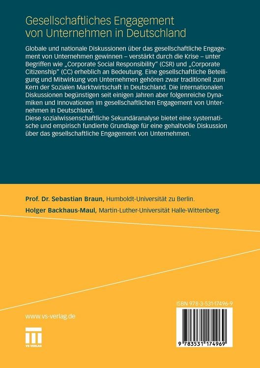 Produktbild: Gesellschaftliches Engagement von Unternehmen in Deutschland