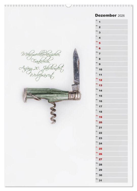 Produktbild: Emotionale Momente: Korkenzieher - geniales Alltagswerkzeug. Planer. (hochwertiger Premium Wandkalender 2026 DIN A2 hoch), Kunstdruck in Hochglanz