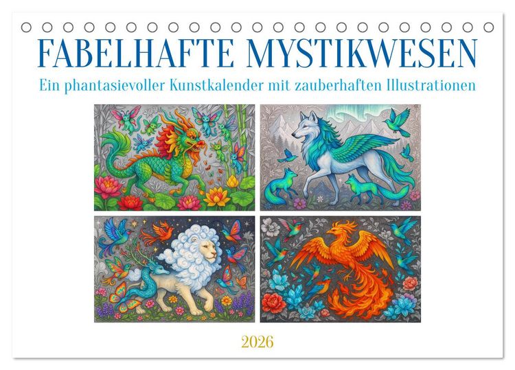 Produktbild: Fabelhafte Mystikwesen (Tischkalender 2026 DIN A5 quer), CALVENDO Monatskalender