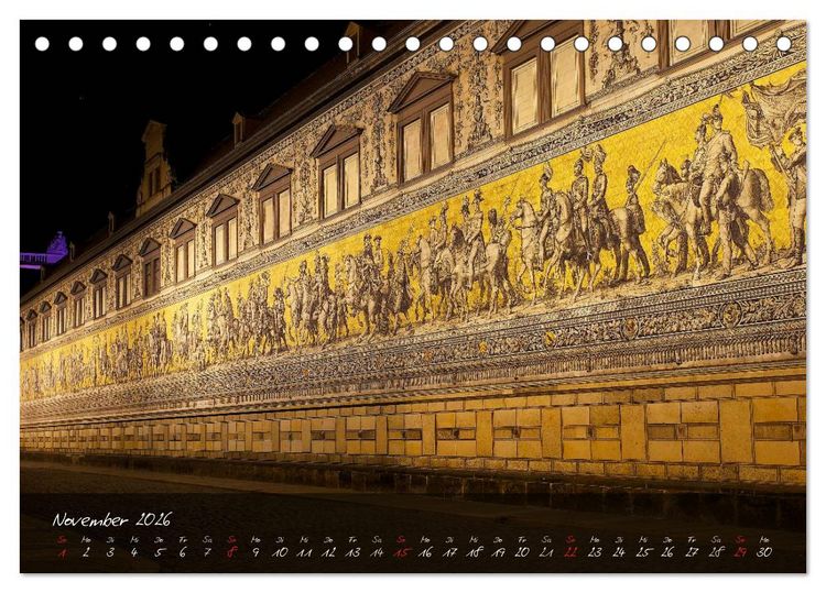 Produktbild: Nachts in Dresden (Tischkalender 2026 DIN A5 quer), CALVENDO Monatskalender