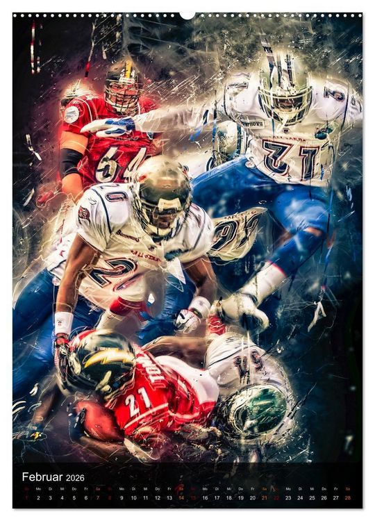 Produktbild: American Football - einfach faszinierend (hochwertiger Premium Wandkalender 2026 DIN A2 hoch), Kunstdruck in Hochglanz