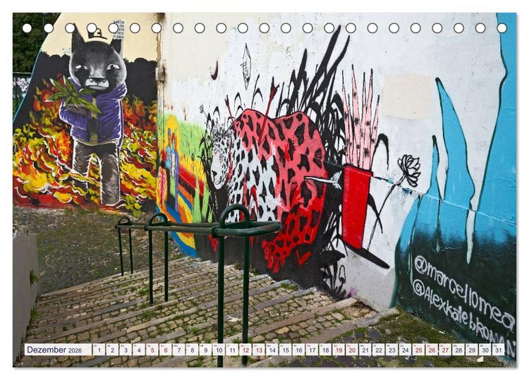 Produktbild: LISSABON GRAFFITI (Tischkalender 2026 DIN A5 quer), CALVENDO Monatskalender