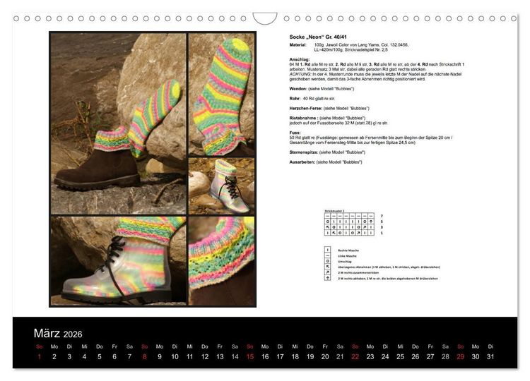 Produktbild: Sockenkalender Bootsocks 2026 (Wandkalender 2026 DIN A3 quer), CALVENDO Monatskalender