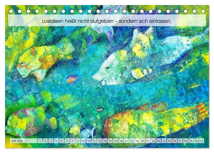Produktbild: Loslassen als Kunst - Ein poetischer Jahresbegleiter in Bild und Wort (Tischkalender 2026 DIN A5 quer), CALVENDO Monatskalender
