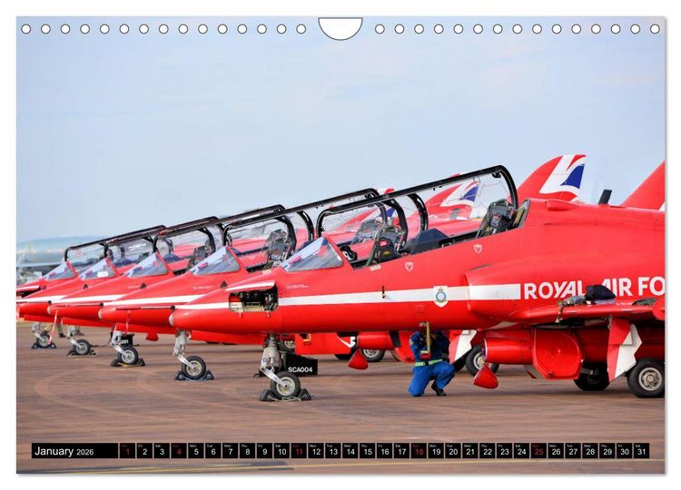 Produktbild: Royal Air Force The Red Arrows Formation Team (Wall Calendar 2026 DIN A4 landscape), CALVENDO 12 Month Wall Calendar