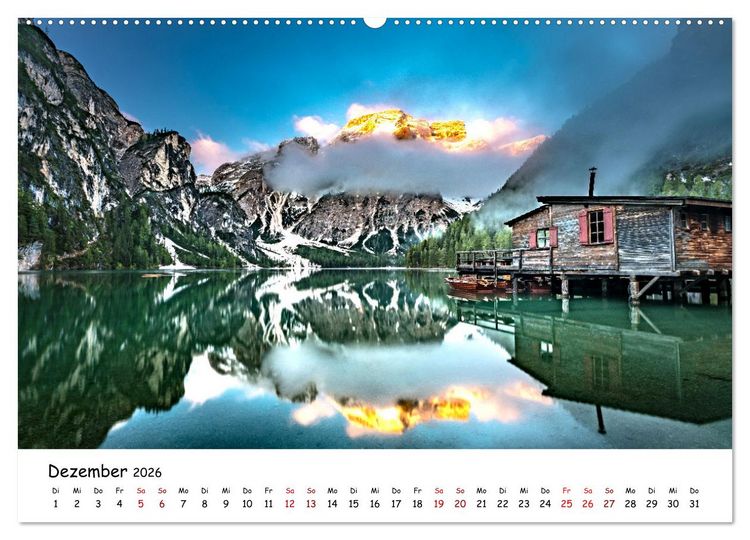 Produktbild: Sch&ouml;nste Berge der Alpen (Wandkalender 2026 DIN A2 quer), CALVENDO Monatskalender