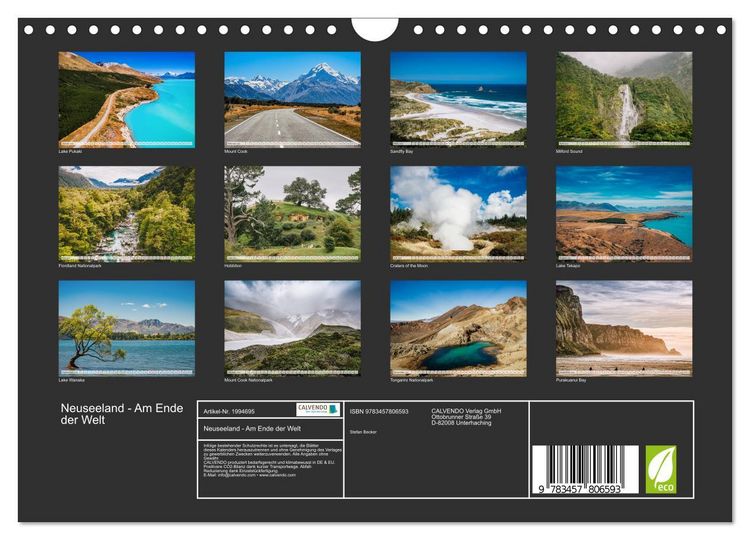 Produktbild: Neuseeland - Am Ende der Welt (Wandkalender 2026 DIN A4 quer), CALVENDO Monatskalender