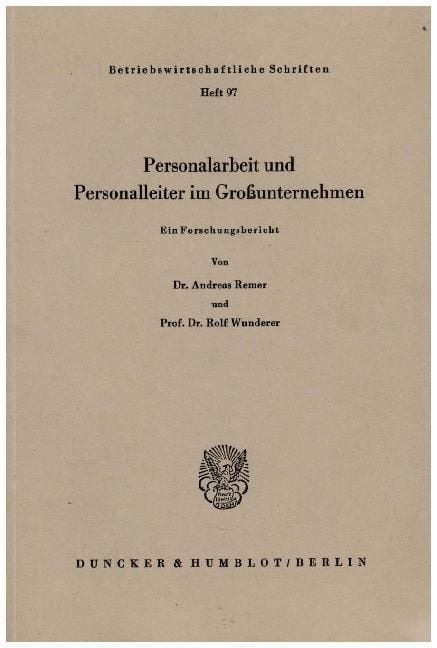 Produktbild: Personalarbeit und Personalleiter im Gro&szlig;unternehmen.