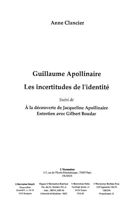 Produktbild: Guillaume apollinaire les incertitudes d