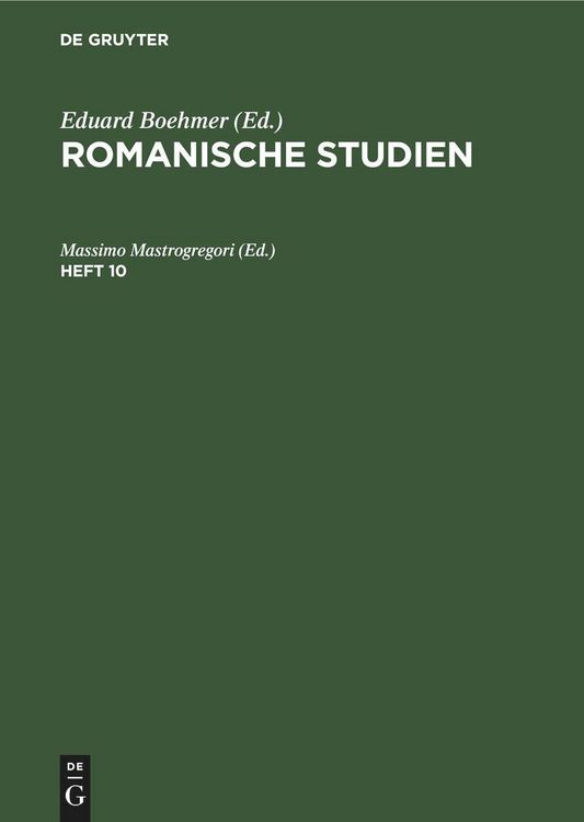 Produktbild: Romanische Studien. Heft 10