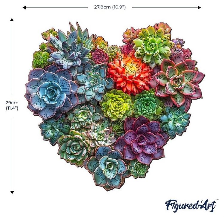 Produktbild: FiguredArt WP-FA1019 - Holzpuzzle Erwachsene - Saftiges Herz, 200 Teile, 29x27,8 cm