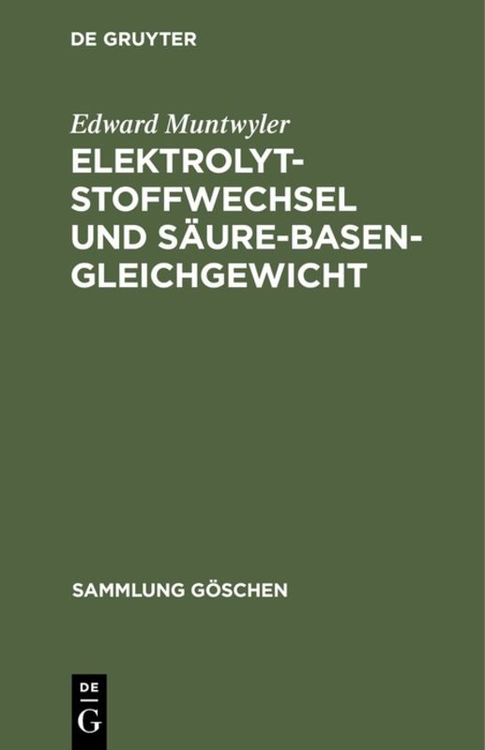 Produktbild: Elektrolytstoffwechsel und S&auml;ure-Basen-Gleichgewicht