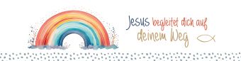 Produktbild: Glaswindlicht zur Erstkommunion - Jesus begleitet dich auf deinem Weg