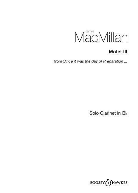 Produktbild: Motet III for Clarinet