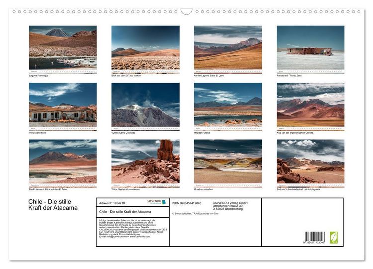 Produktbild: Chile - Die stille Kraft der Atacama (Wandkalender 2026 DIN A2 quer), CALVENDO Monatskalender