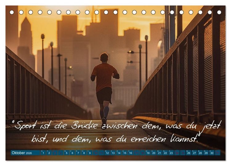 Produktbild: Motivation in Bewegung - Ein Jahr voller sportlicher Energie (Tischkalender 2026 DIN A5 quer), CALVENDO Monatskalender