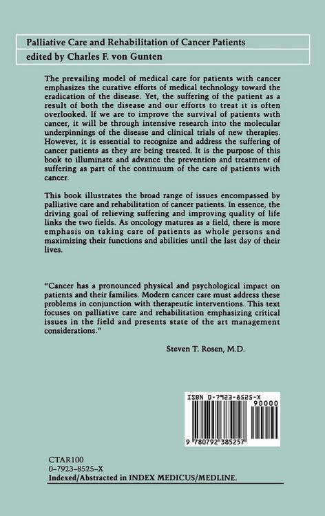 Produktbild: Palliative Care and Rehabilitation of Cancer Patients