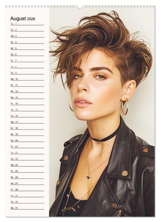 Produktbild: Kurzhaarschnitte. Zeitlose und sch&ouml;ne Schnitte f&uuml;r kurze Haare (hochwertiger Premium Wandkalender 2026 DIN A2 hoch), Kunstdruck in Hochglanz
